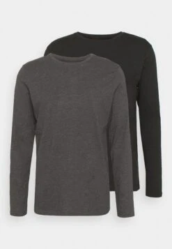 Pier One 2 Pack - Long Sleeved Top - Dark Grey/Black -Pier One 007c88127656457c8f19869283e98031