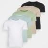 Pier One 5 Pack - Basic T-Shirt - White/Beige/Black 1 Pier One 5 Pack - Basic T-Shirt - White/Beige/Black -Pier One 0ad9552e06f244daa760b92b48f361e0