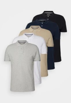 Pier One 5 Pack - Polo Shirt - Black/Blue/Beige -Pier One 1508a6a79962429e9c36e47aa305965a