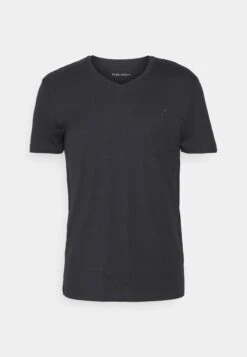 Pier One V Neck Bird Tonal 3 Pack - Basic T-Shirt - Light Brown/White/Dark Blue -Pier One 16dbb85cde8744eb9c849392873d7433