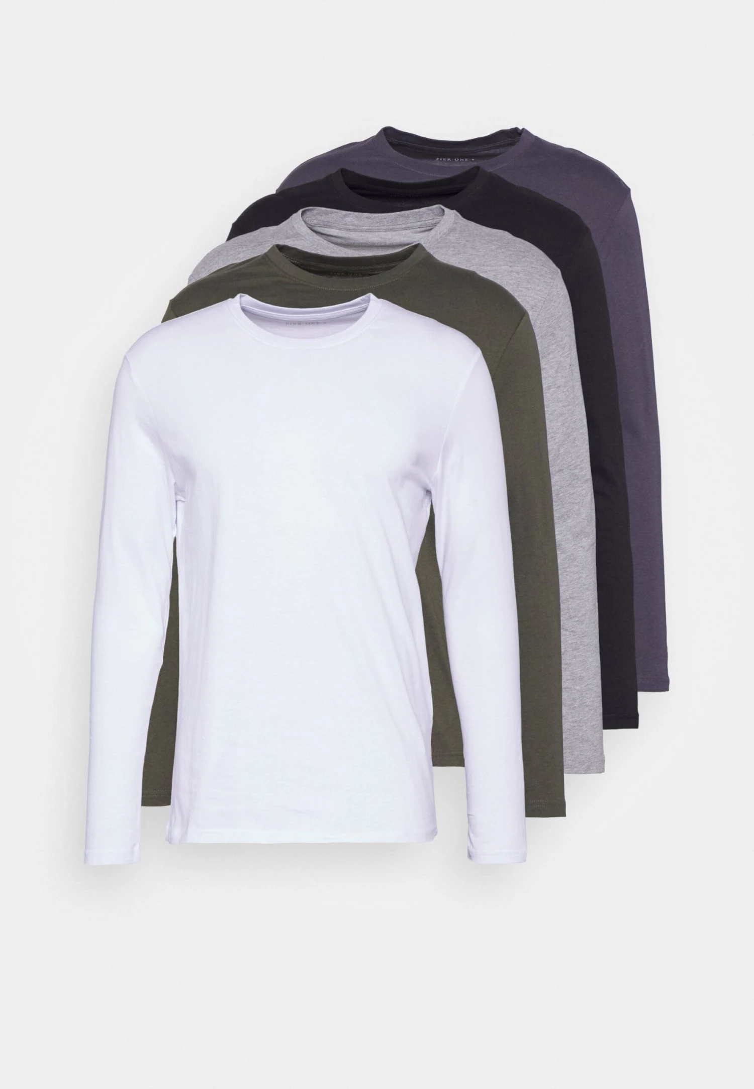 Pier One 5 Pack - Long Sleeved Top - Black/White/Olive 8 Pier One 5 Pack - Long Sleeved Top - Black/White/Olive - Image 6