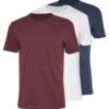 Pier One 3 Pack - Basic T-Shirt - Mottled Bordeaux/White/Blue -Pier One 1a1b68220b7042e3b86fe00c310634af