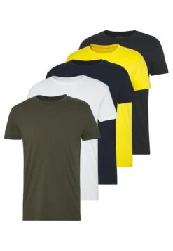 Pier One 5 Pack - Basic T-Shirt - Olive/ White/ Navy /Yellow /Black -Pier One 1b9164789150411d82264f1147f53451