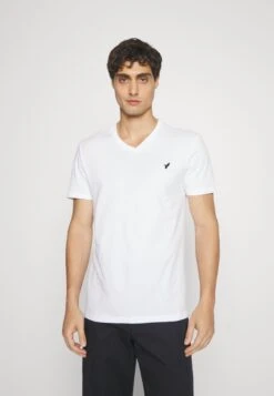 Pier One V Neck Bird Tonal 3 Pack - Basic T-Shirt - White/Dark Green/Black -Pier One 1ca447c7fe924e74a78c561a8a6333a8