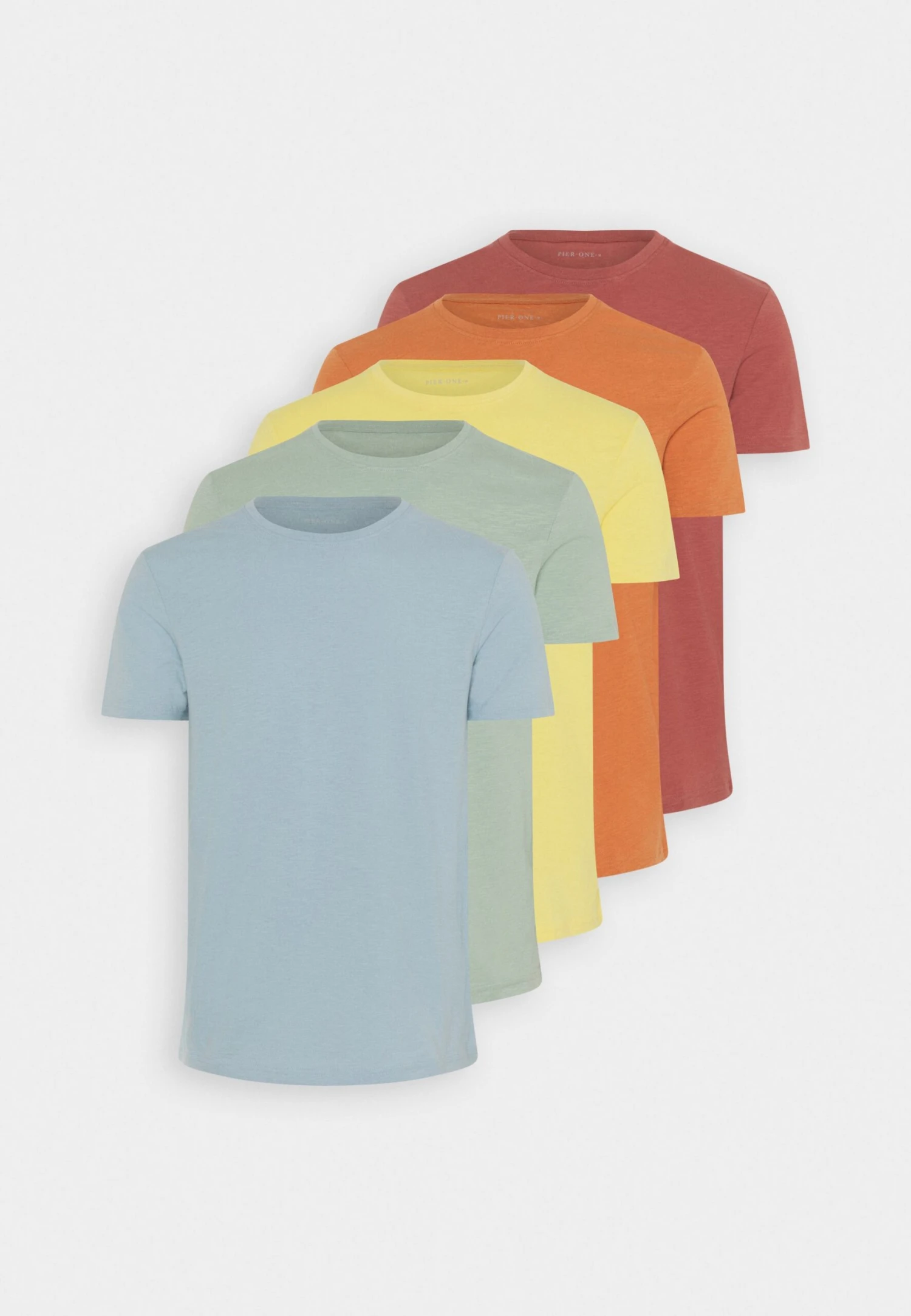 Pier One 5 Pack - Basic T-Shirt - Light Blue/Yellow/Mint 10 Pier One 5 Pack - Basic T-Shirt - Light Blue/Yellow/Mint - Image 8