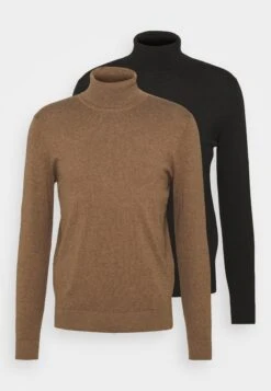 Pier One 2 Pack - Basic Turtleneck - Jumper - Black/Mottled Brown -Pier One 3122488e084f414d9b220d1f3fd8aecc