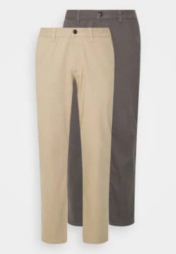 Pier One 2 Pack - Chinos - Dark Grey/Beige -Pier One 3732d6804b77450d9a31204f549c6b48