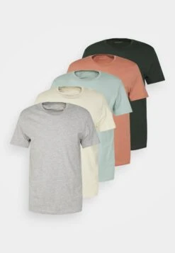 Pier One 5 Pack - Basic T-Shirt - Stone/Blue/Mottled Light Grey - 11 Pier One 5 Pack - Basic T-Shirt - Stone/Blue/Mottled Light Grey - -Pier One 42cda703336d4dcb8711b4fa15410f2e