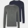 Pier One 2 Pack- Jumper - Dark Blue/Mottled Dark Grey -Pier One 468e5906df344faab14665818a4f3a0f
