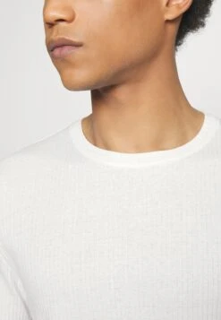 Pier One Slim Fit Ribbed T-Shirt 2 Pack - Basic T-Shirt - White/Black -Pier One 47ed5d9d06544ed3a59ae57586b07ca5