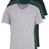 Pier One 3 Pack- Basic T-Shirt - Black, Grey, Green -Pier One 52134d96565747c2b7ae7569c6f97bb0