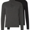 Pier One 2 Pack - Basic Turtleneck - Jumper - Black/Mottled Dark Grey 2 Pier One 2 Pack - Basic Turtleneck - Jumper - Black/Mottled Dark Grey -Pier One 564ded1d5c3c4890971ea33fb300ac4a