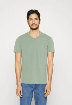 Pier One V Neck Bird Tonal 3 Pack - Basic T-Shirt - Mint/Off-Whit/Blue Grey -Pier One 6dba93e6287d4c869b04aac8ebabdce9