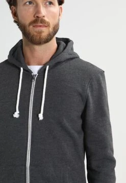 Pier One Zip-Up Sweatshirt - Black Melange -Pier One 7bfd95dd1dd7495ba4fa1abbb6fb734c