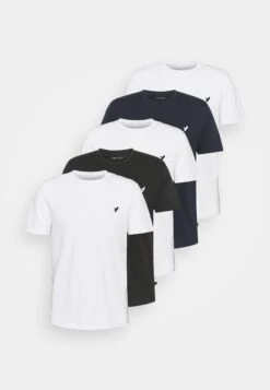 Pier One 5 Pack - Basic T-Shirt - White/Black/Dark Blue -Pier One 8041bfdceeaa4d4a9a850e92a8c64783