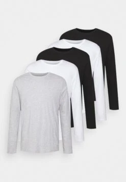 Pier One 5 Pack - Long Sleeved Top - Light Grey/White/Black -Pier One 89a801e7bd5f4f2d8a995f5d7c394e4a
