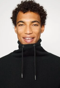 Pier One Structure Block High Collar - Cardigan - Black -Pier One 8ae538afff544777a63a44071114fc02