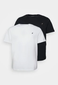 Pier One 2 Pack - Basic T-Shirt - Dark Blue/White -Pier One 90a17242bb494357bb9c3bc8420a664e