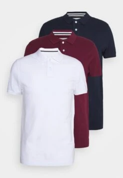Pier One 3 Pack - Polo Shirt - Bordeaux/White/Dark Blue -Pier One 919efcdef1fb44a8aad58897d4dff9e4