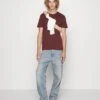 Pier One 5 Pack - Basic T-Shirt - Bordeaux/Light Grey/Brown -Pier One a0b5cd5b726b454593f0b835c6667547