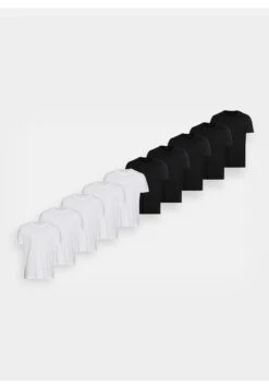 Pier One 10 Pack - Basic T-Shirt - White/Black -Pier One a47858ffbc3a4fd8908751110de7e4fb