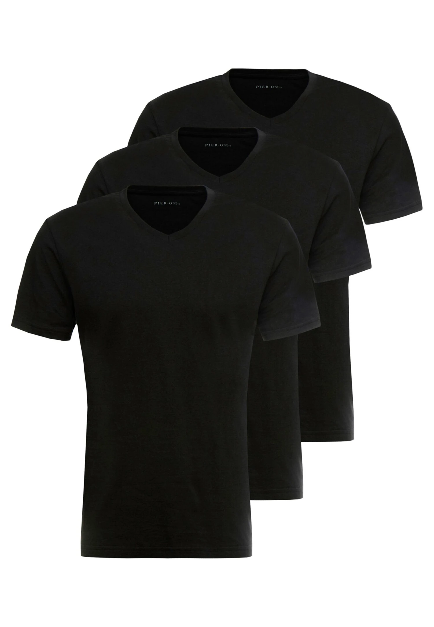 Pier One 3 Pack- Basic T-Shirt - Black 6 Pier One 3 Pack- Basic T-Shirt - Black - Image 4