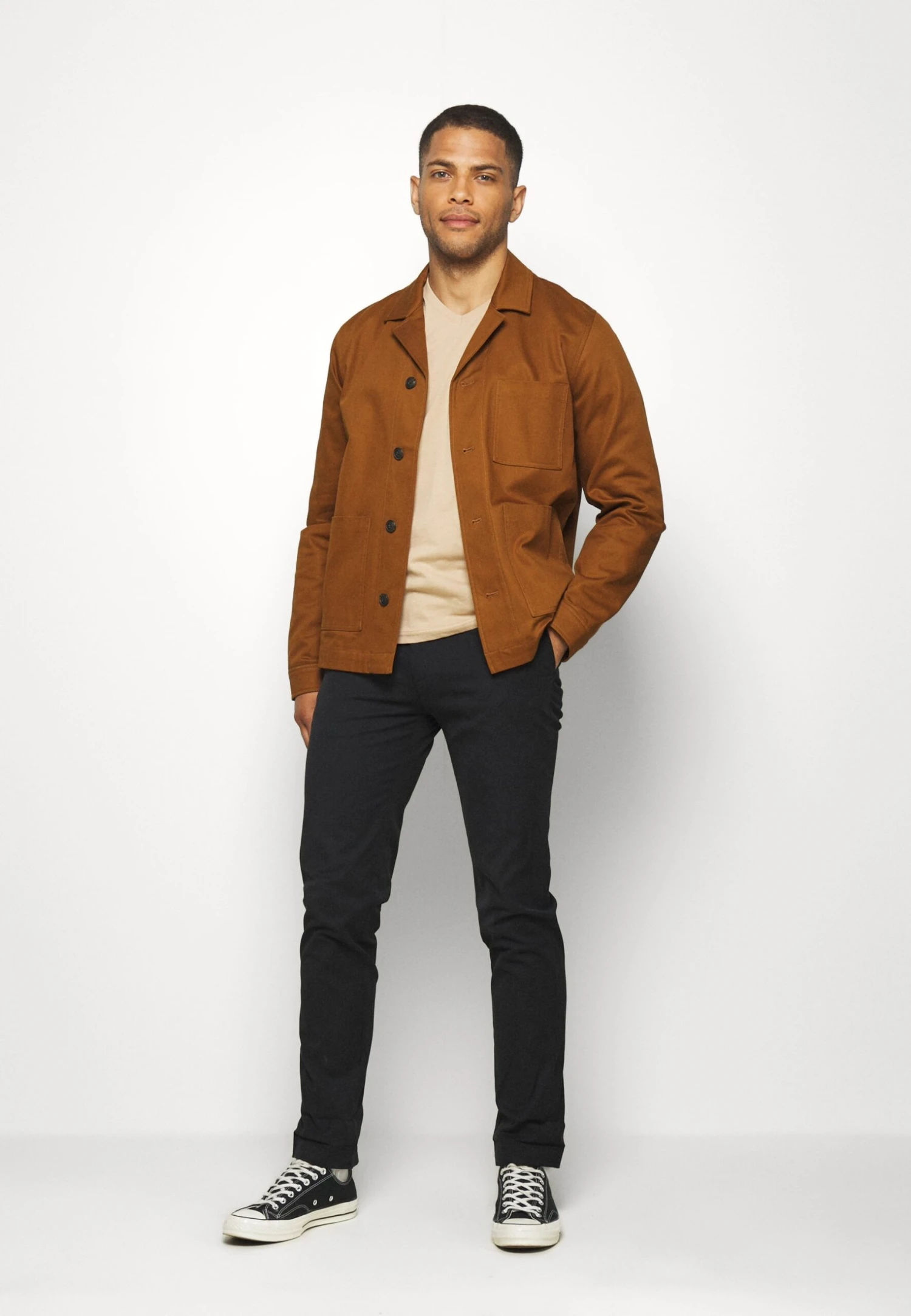 Pier One 3 Pack - Basic T-Shirt - Khaki/Tan/Dark Blue 3 Pier One 3 Pack - Basic T-Shirt - Khaki/Tan/Dark Blue