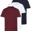 Pier One 3 Pack - Basic T-Shirt - White/Dark Blue/Red -Pier One b22996cf8ea74e22b29cab897962d0ba