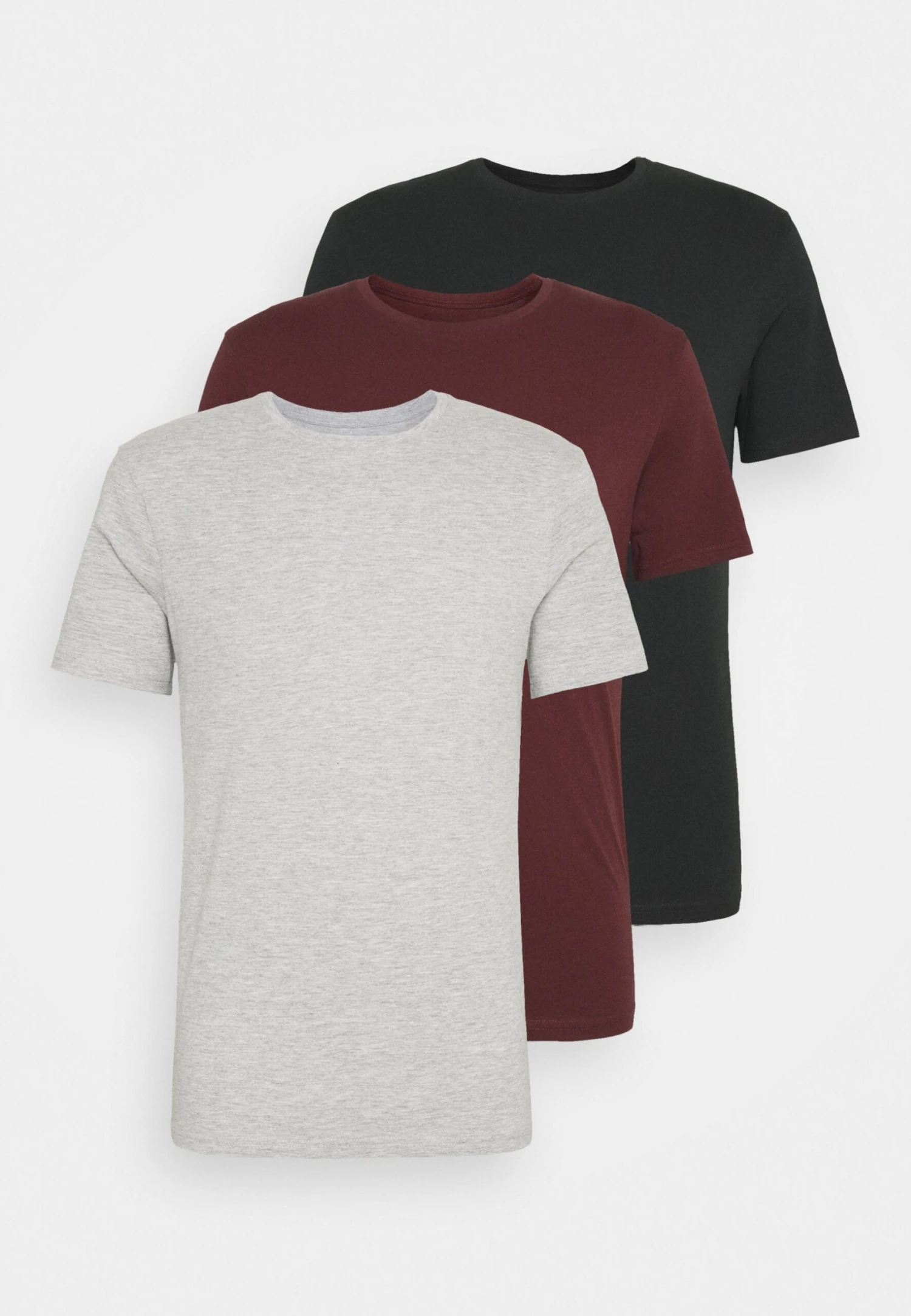 Pier One 3 Pack - Basic T-Shirt - Black/Grey/Bordeaux 10 Pier One 3 Pack - Basic T-Shirt - Black/Grey/Bordeaux - Image 8