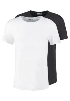 Pier One 2 Pack - Basic T-Shirt - White/Black -Pier One b4b02328d8c24f47b009dc0aff594344