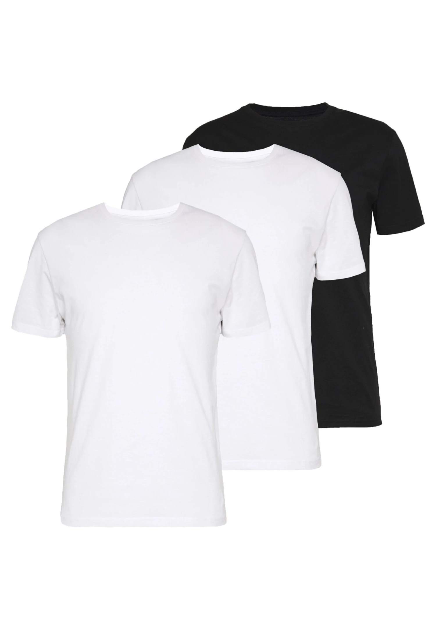 Pier One 3 Pack - Basic T-Shirt -Black/ White 3 Pier One 3 Pack - Basic T-Shirt -Black/ White