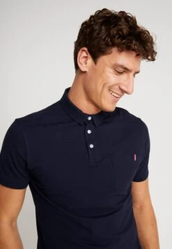 Pier One Tricolore Trim- Polo Shirt - Dark Blue -Pier One bad28d0c72194b1da8f2c256060f8c3d
