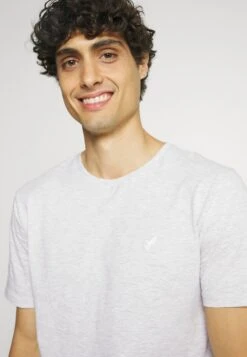 Pier One 5 Pack - Basic T-Shirt - Light Grey - 101_White - 001_Green - 602 -Pier One bfc88b4fb0af436ea6df397e7b3e9a49