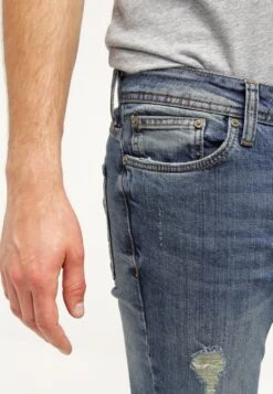 Pier One Slim Fit Jeans - Destroyed Denim -Pier One c9b59730ea4f416589e15619434ec350