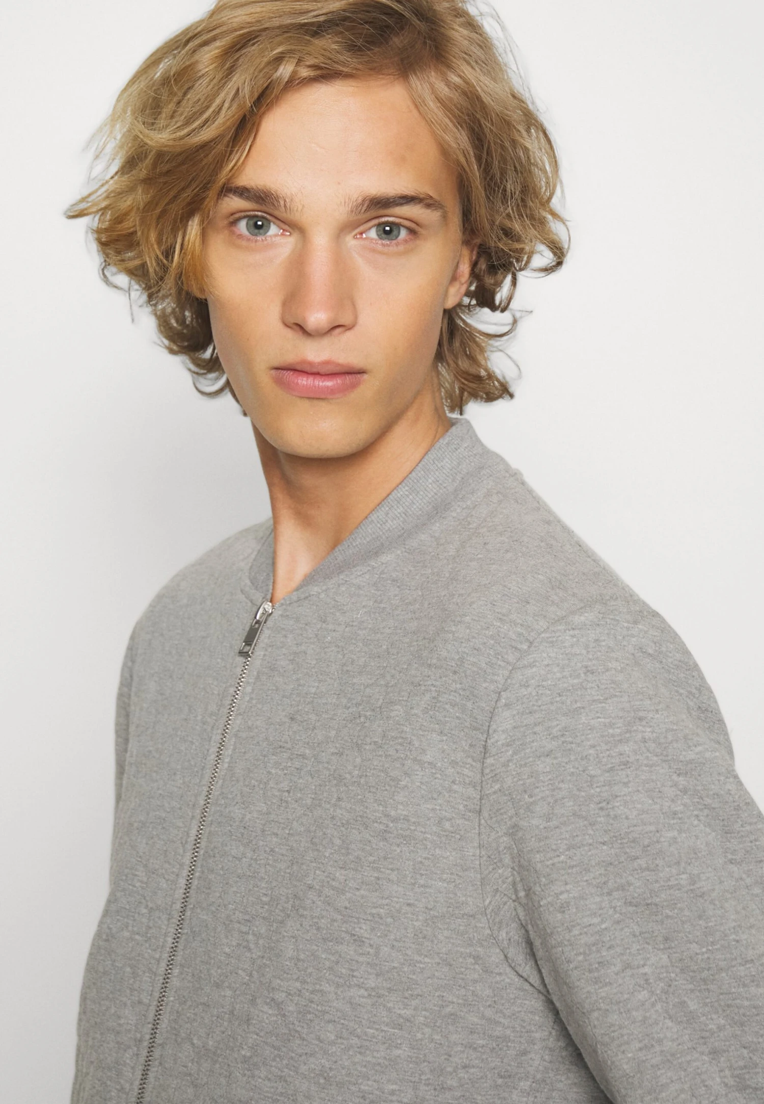 Pier One Zip-Up Sweatshirt - Mottled Grey 6 Pier One Zip-Up Sweatshirt - Mottled Grey - Image 4