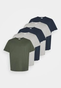 Pier One 5 Pack - Basic T-Shirt - Khaki/Grey/Dark Blue -Pier One d3fe6e185c83415bbbdfd7d53b4f9bb2