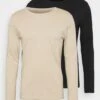 Pier One 2 Pack - Long Sleeved Top - Beige/Black -Pier One d533123e775a492083ca7a6095e3993b