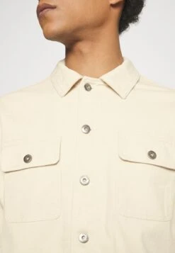 Pier One Undyed Twill- Denim Jacket - White -Pier One d72bf7cf76b04ba396f021941020b1bc