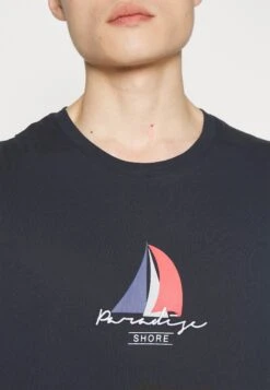 Pier One Print T-Shirt - Dark Blue -Pier One d7b3cbccab1a4d2db087bdf59a4adcfe