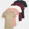 Pier One 5 Pack - Basic T-Shirt - White/Beige/Bordeaux 1 Pier One 5 Pack - Basic T-Shirt - White/Beige/Bordeaux -Pier One e6daffffaf7146419f6e19248e6b0262