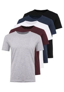Pier One 5 Pack - Basic T-Shirt - Mottled Bordeaux/White -Pier One f3311ca65bb04406b4483c68855855c6