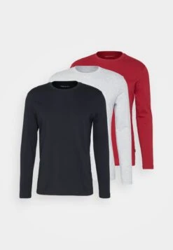 Pier One Long Sleeved Top - Red/Dark Blue/Mottled Light Grey -Pier One f87cd68289264ca7b167b087cae30c53