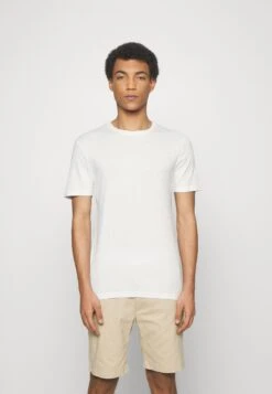 Pier One Slim Fit Ribbed T-Shirt 2 Pack - Basic T-Shirt - White/Black -Pier One fbcd1261903c4cf0b9b1dfb114413d97