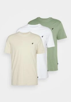 Pier One 3 Pack Unisex - Basic T-Shirt - White/Offwhite /Green -Pier One fe96b4eb79924bdb945969ca3cf26a74