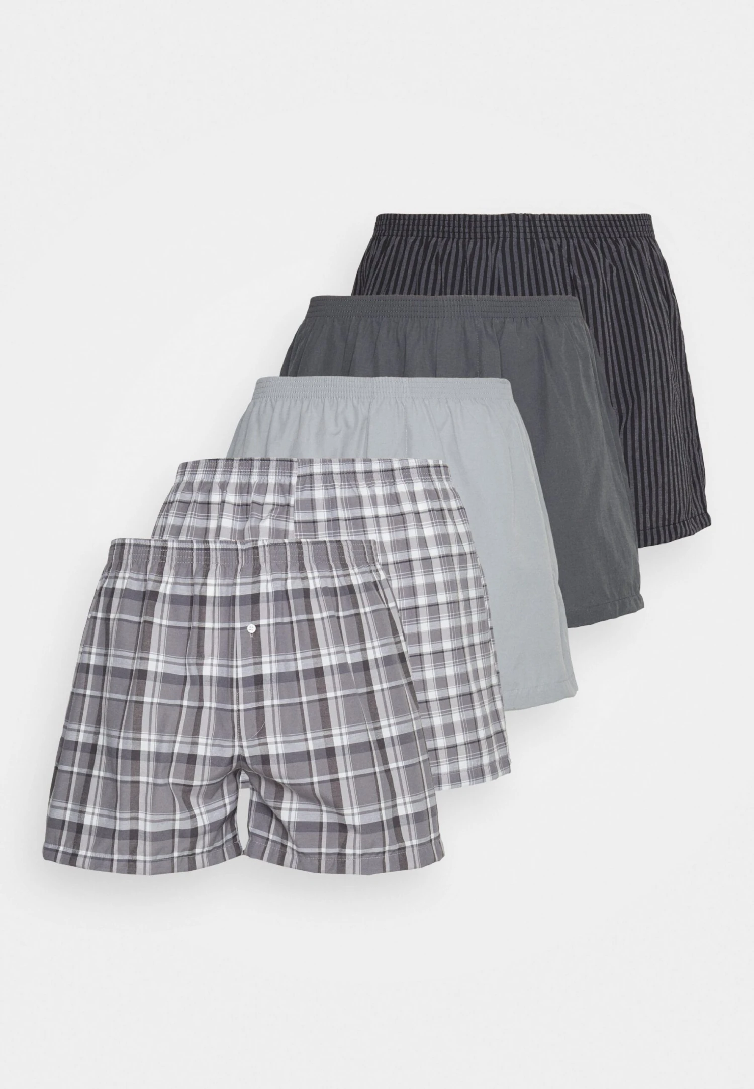 Pier One 5 Pack - Boxer Shorts - Black/Grey/White 3 Pier One 5 Pack - Boxer Shorts - Black/Grey/White